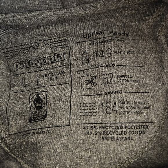 Patagonia Live Simply Winding Uprisal Hoodie Men's Large Classic Gray - Picture 5 of 7